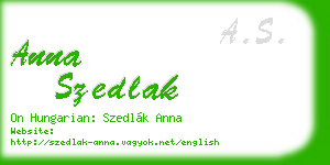 anna szedlak business card